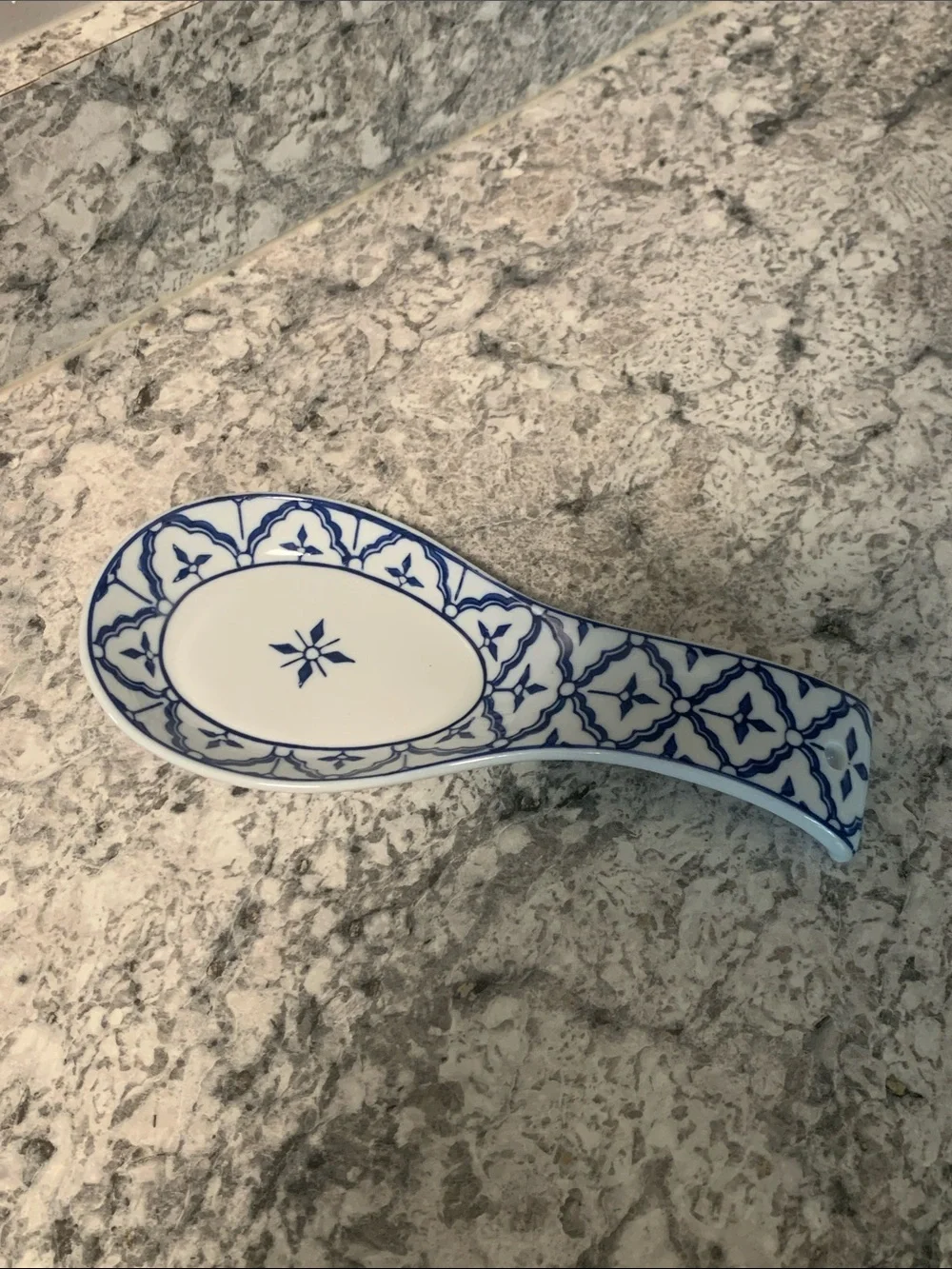 Blue & White Porcelain Spoon Rest - Classic Floral Pattern Pier 1 Imports